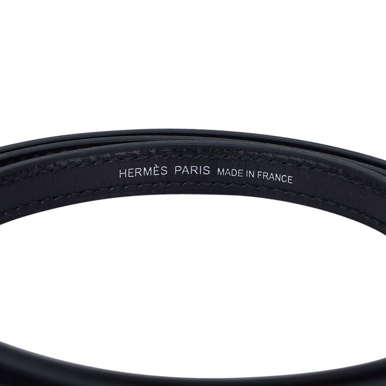 Hermes Kelly 20 Sellier Black Box Leather Mini Bag Palladium Hardware For Sale 7
