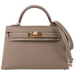 Hermes Kelly 20 Sellier Kelly Bag Etoupe Epsom Gold Hardware