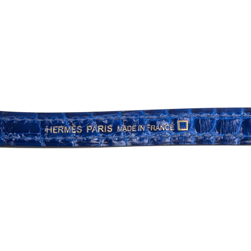 Hermes Kelly 20 Sellier Mini Blue Electric Alligator Gold Hardware New w/Box 4