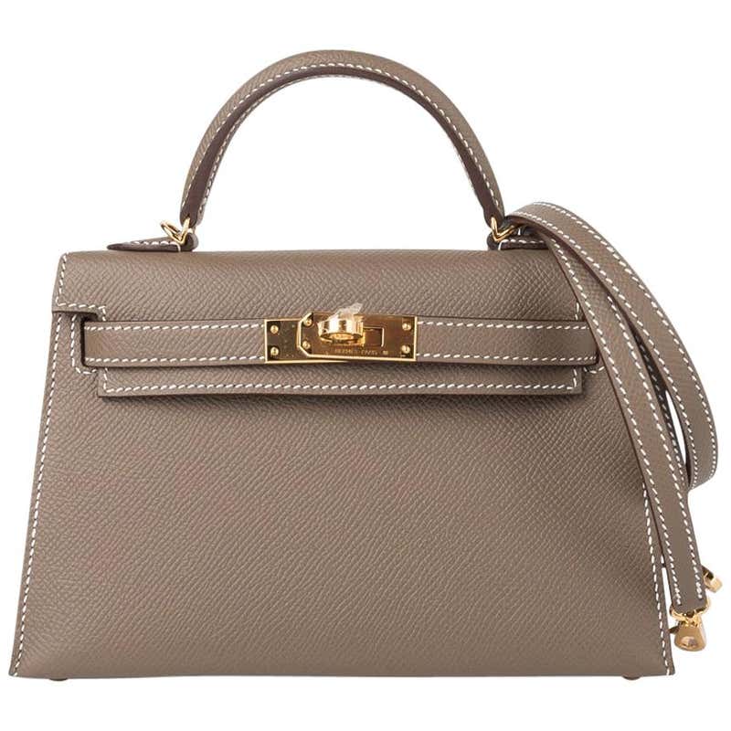 Hermes Kelly 28 Sellier Bag Ostrich Blue Iris Gold Hardware at 1stdibs