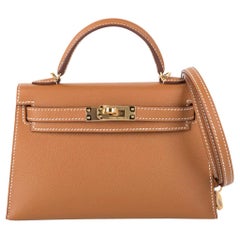 Hermes Kelly 20 Sellier Mini Kelly II Gold Epsom Gold Hardware