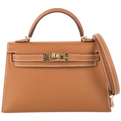 Hermes Kelly 20 Sellier Mini Kelly II Gold Epsom Gold Hardware