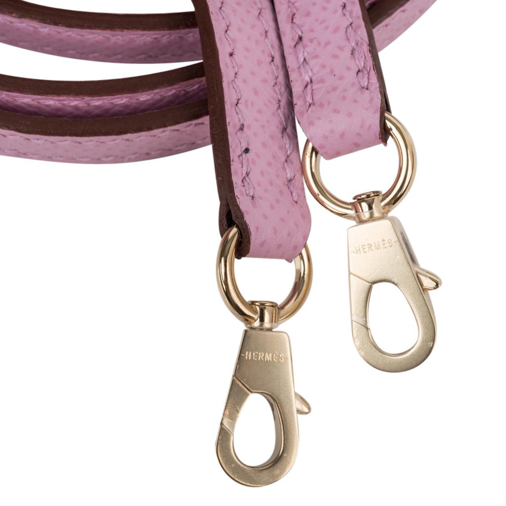 Hermes Kelly 20 Sellier Mini Kelly II Mauve Sylvestre Epsom Permabrass Hardware In New Condition In Miami, FL
