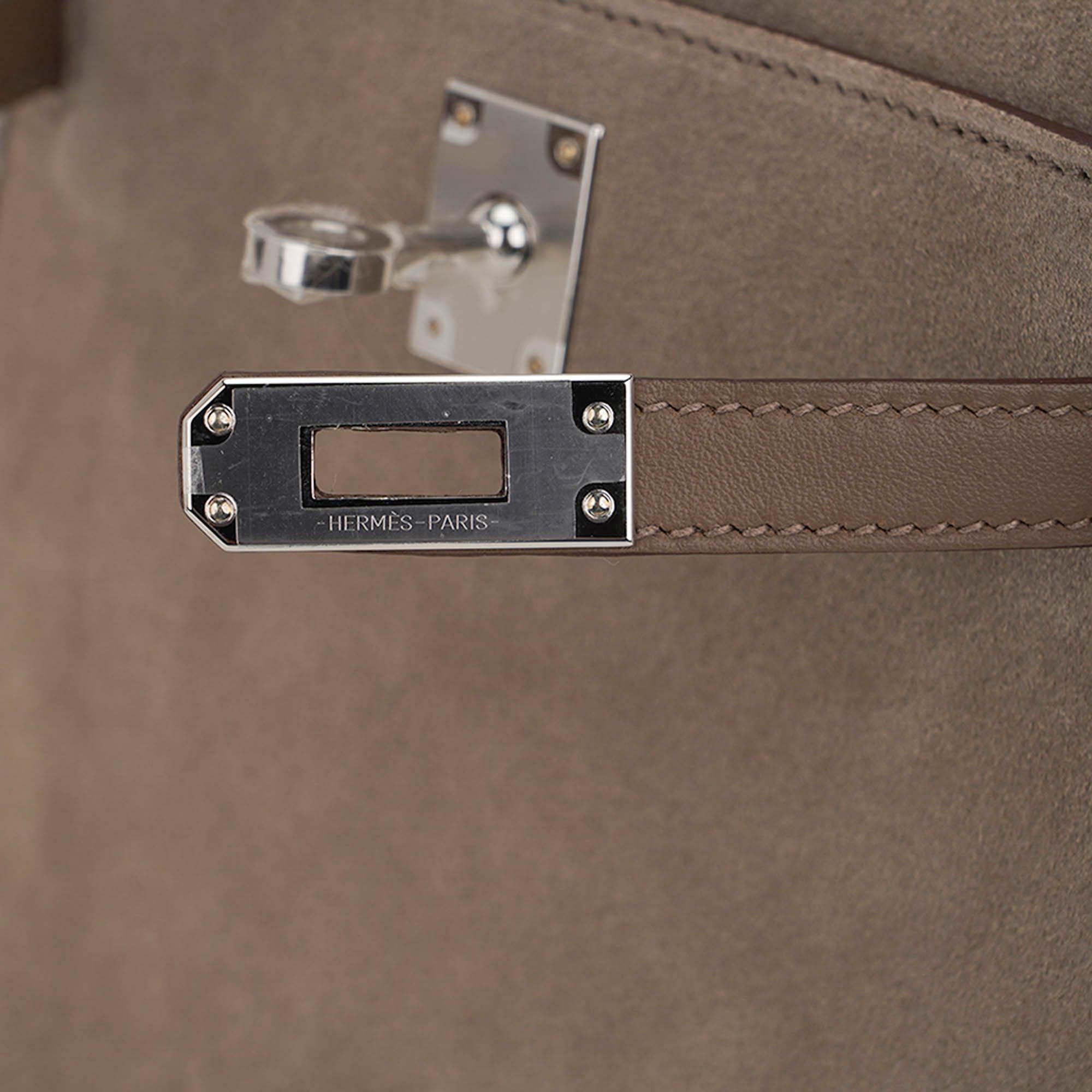 Women's Hermes Kelly 20 Teddy Pluch Gris Caillou Grizzly Shearling For Sale
