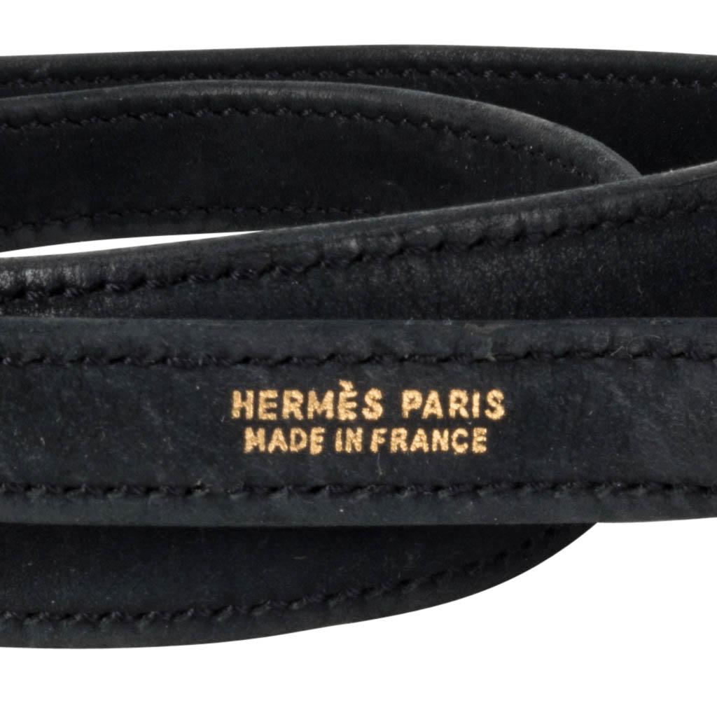 Hermes Kelly 20 Vintage Black Pleated Silk Suede Trim Gold Hardware 3