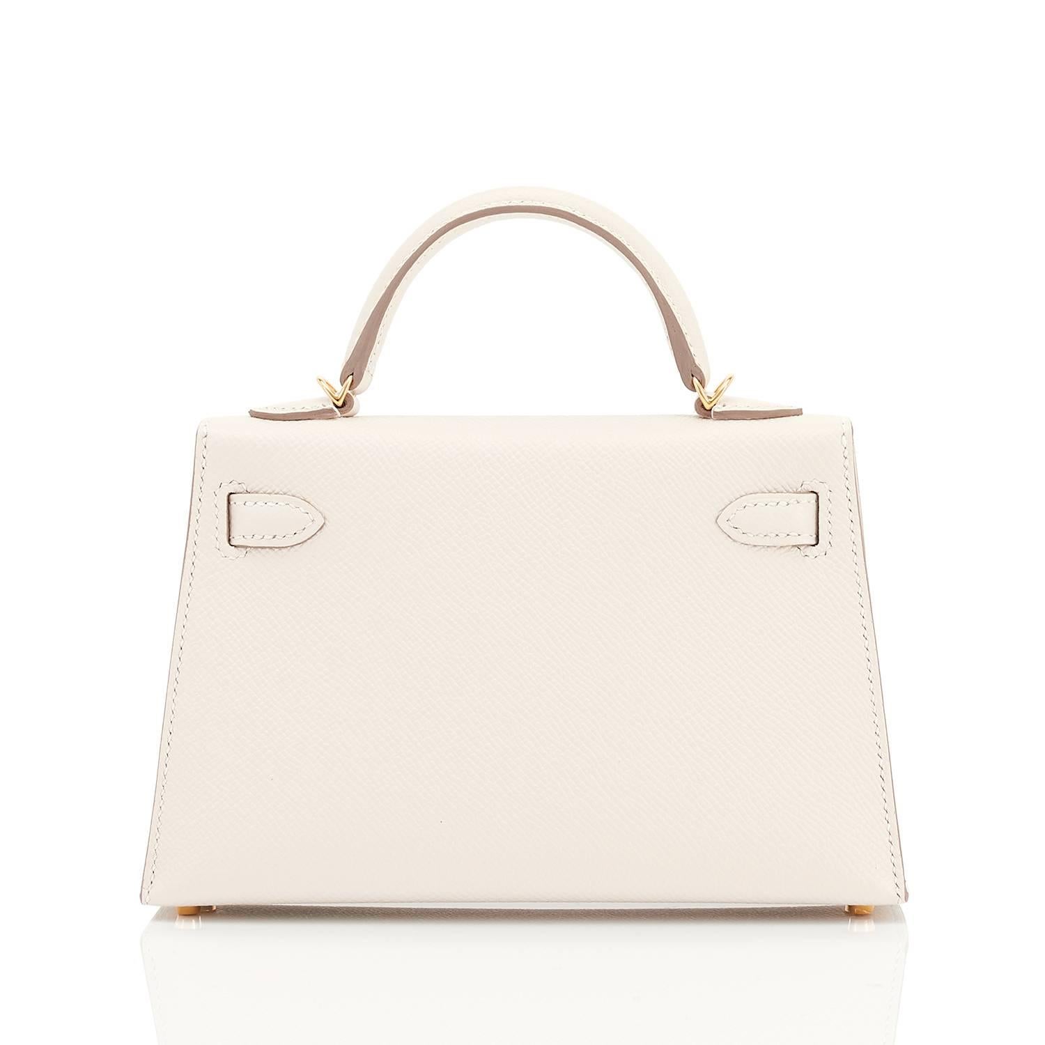 Hermes Kelly 20cm Craie Mini Off White Chalk VIP Shoulder Bag VIP Z Stamp, 2021  In New Condition In New York, NY
