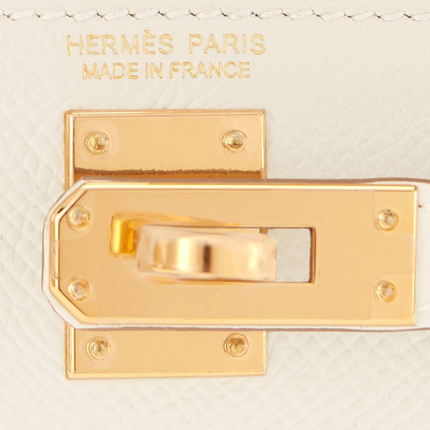 Hermes Kelly 20cm Craie Mini Off White Chalk VIP Shoulder Bag VIP Z Stamp, 2021 1