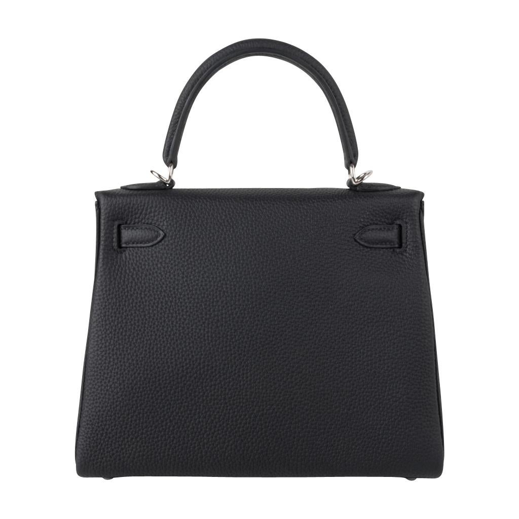 Hermes Kelly 25 Bag Retourne Black Togo Palladium Hardware 4