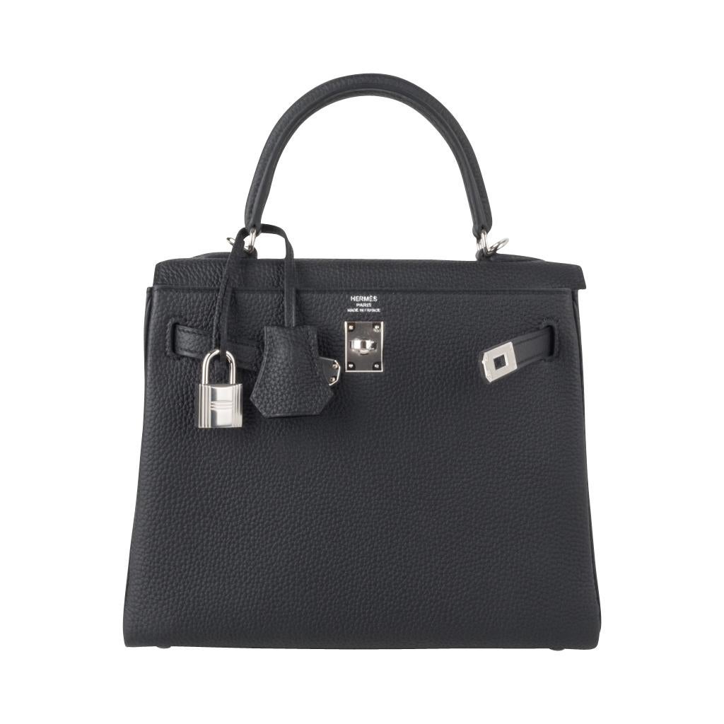 Hermes Kelly 25 Bag Retourne Black Togo Palladium Hardware 1