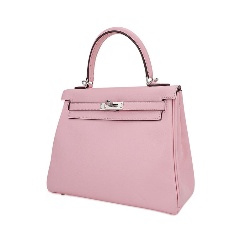 Hermes Kelly 25 Bag Rose Sakura Palladium Hardware Swift Leather For ...