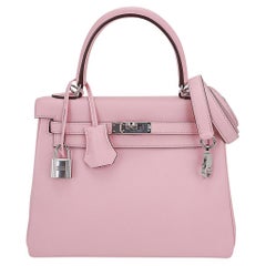 Hermes Kelly 25 Tasche Rose Sakura Palladium Hardware Swift Leder