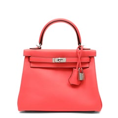 Hermès Kelly 25 Bag Rose Texas Swift Leather with Palladium Hardware