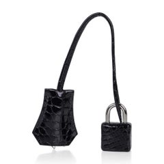 Hermes Kelly 25 Sellier Bag Black Alligator Palladium Hardware