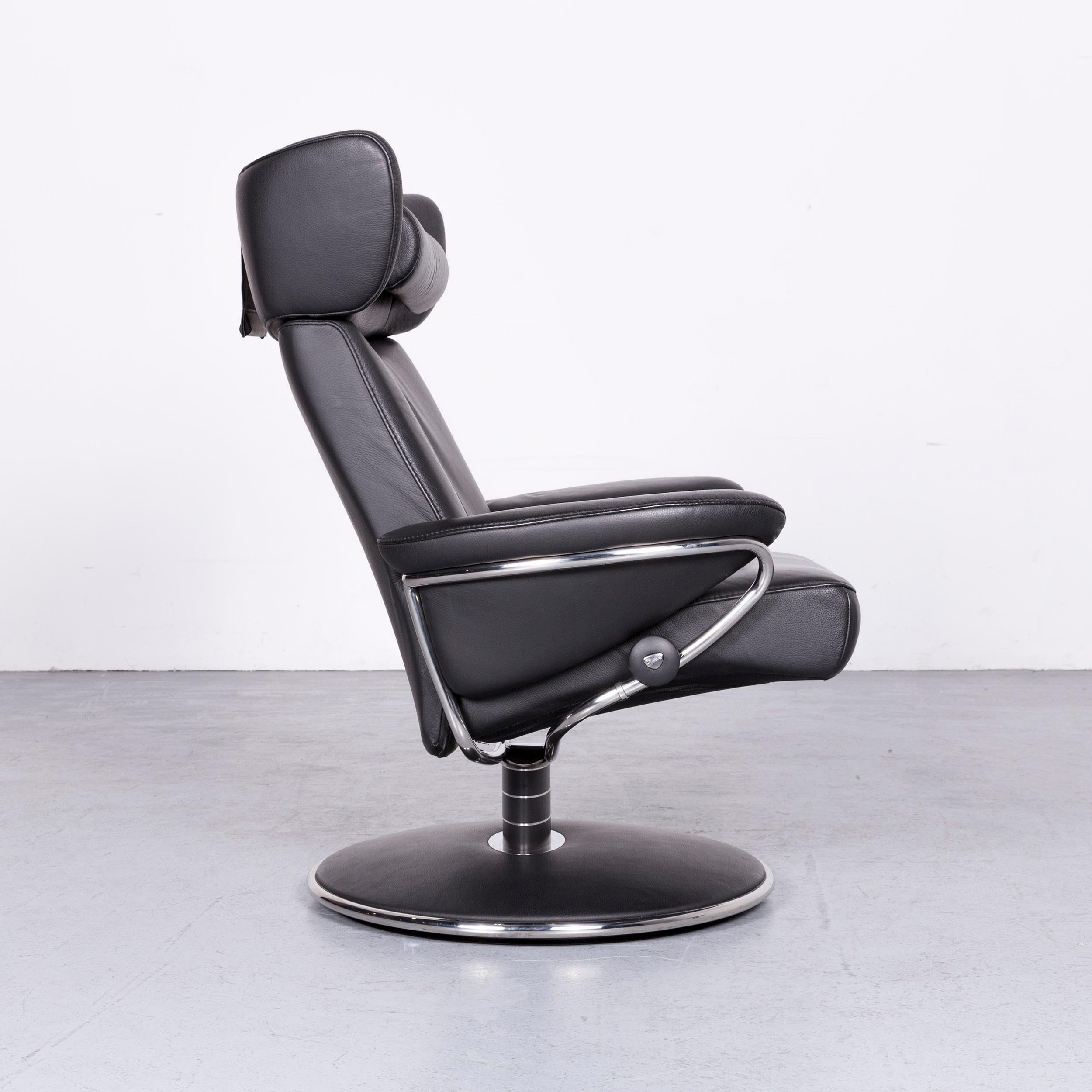 Ekornes Stressless Jazz L Designer Leather Office Chair Black Recliner 2