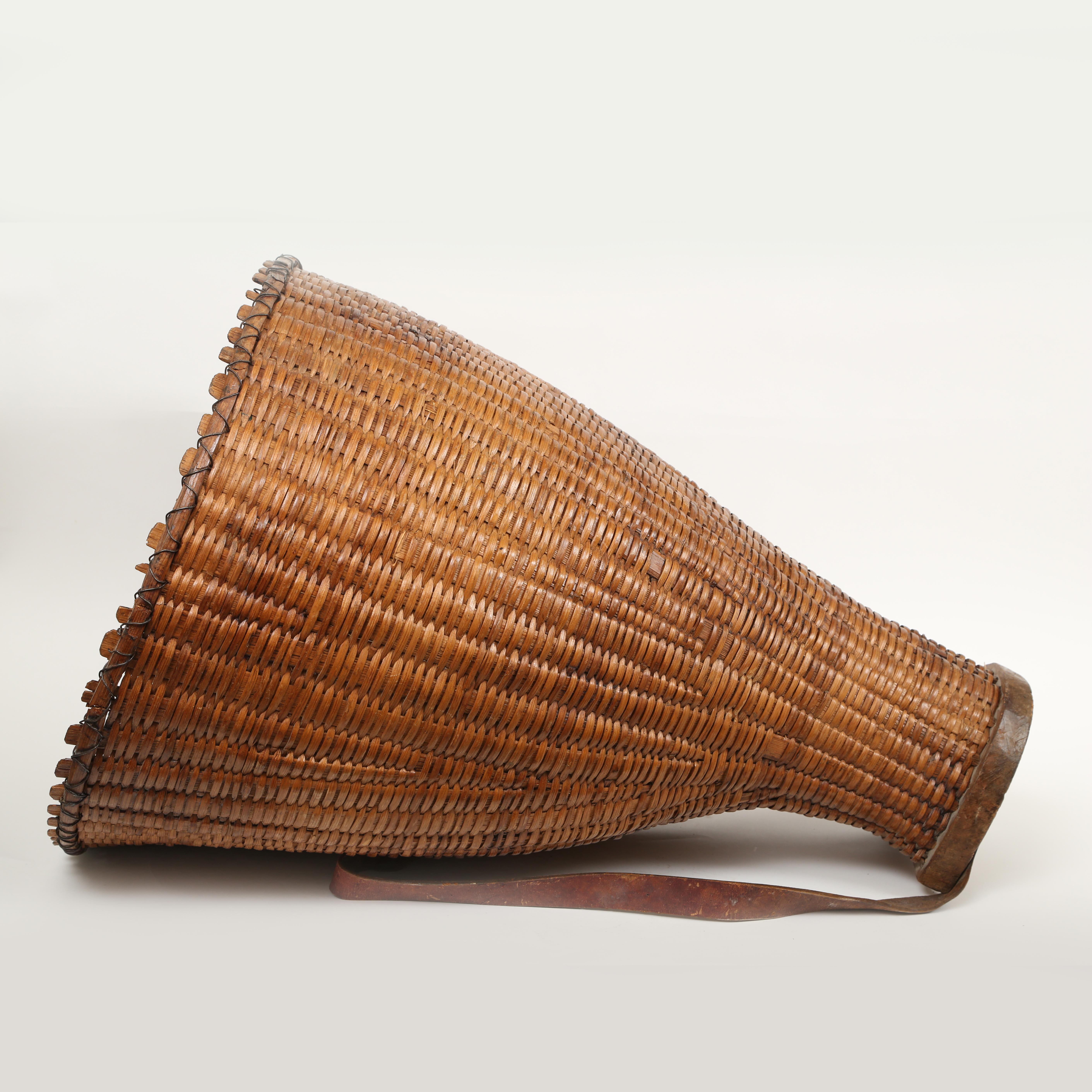  Large Hand Woven French Grape Pickers Basket-France, 19th c. 2