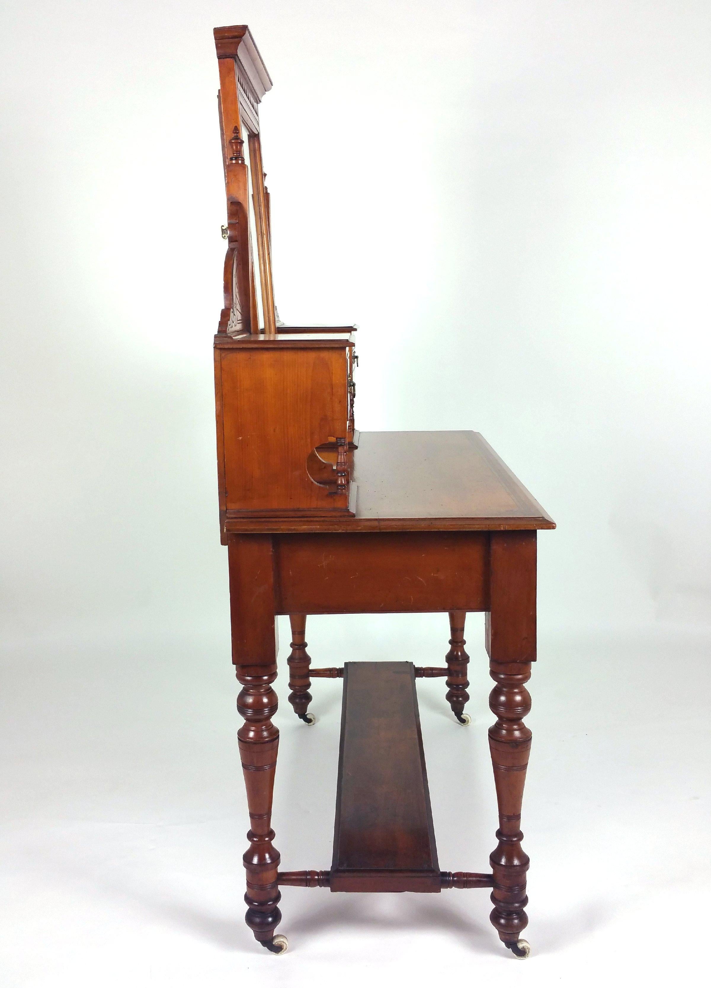 Victorian Satin Walnut Dressing Table For Sale 5