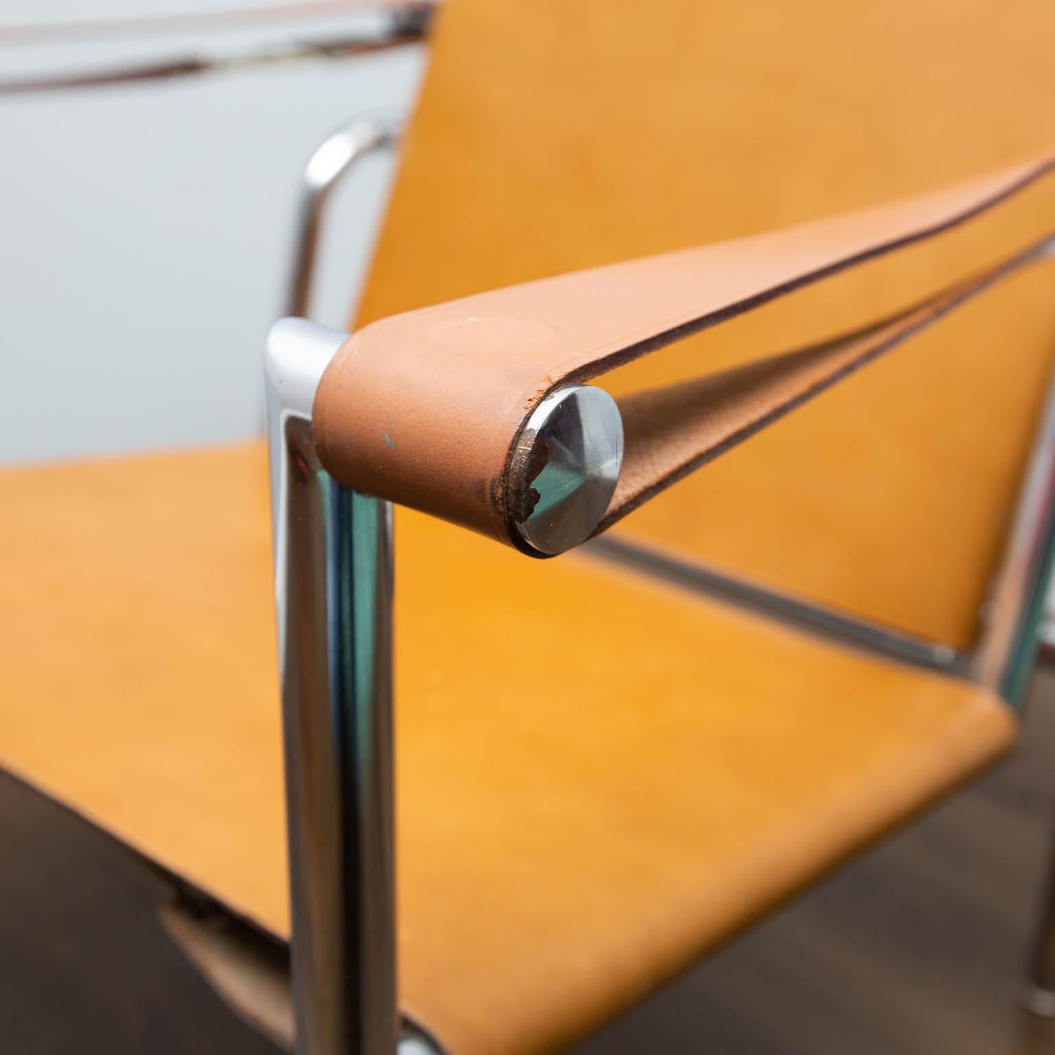 Le Corbusier LC1 Leather Sling Chair Imported by Stendig 2