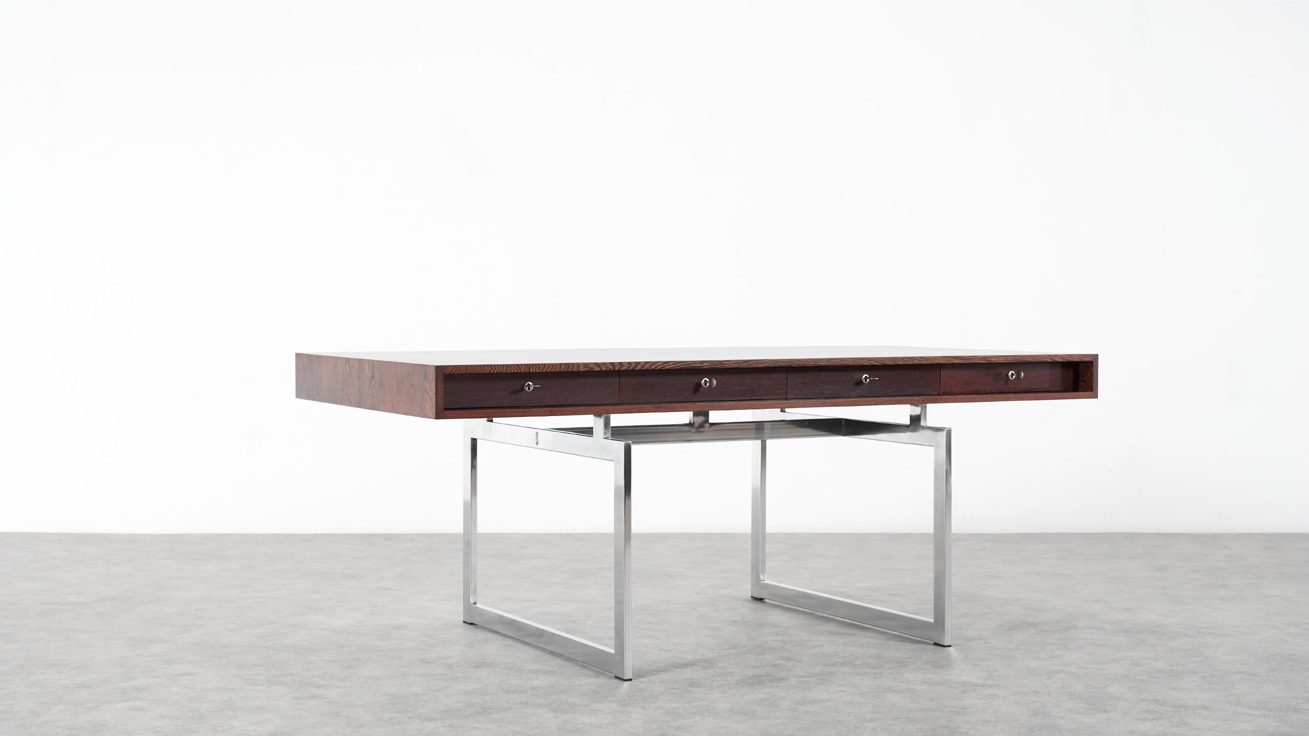 Bodil Kjaer, Wenge Desk, Executive Writing Table 1959, Denmark, Stunning & Rare 3