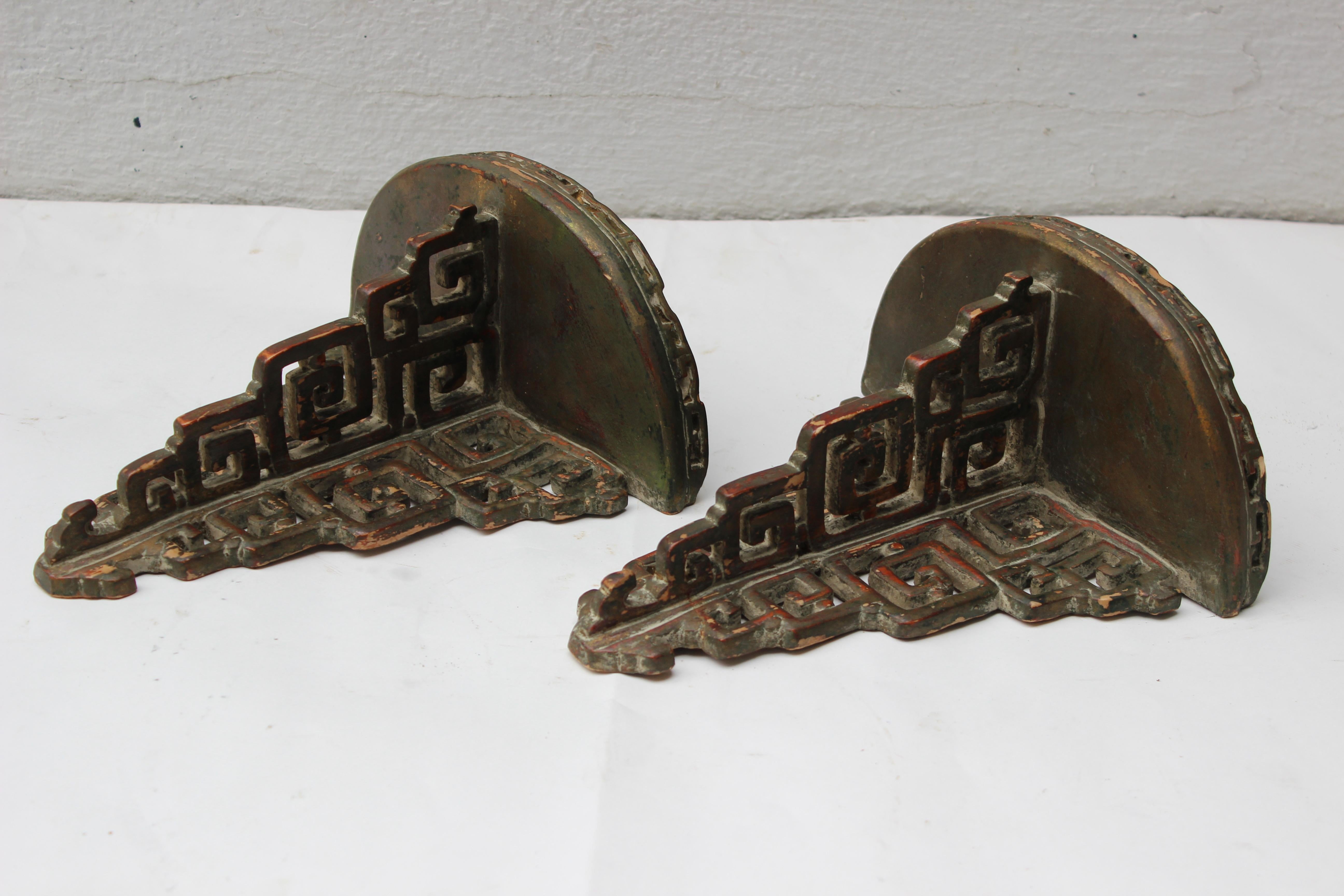 Pair of James Mont Style Ceramic Wall Brackets 7