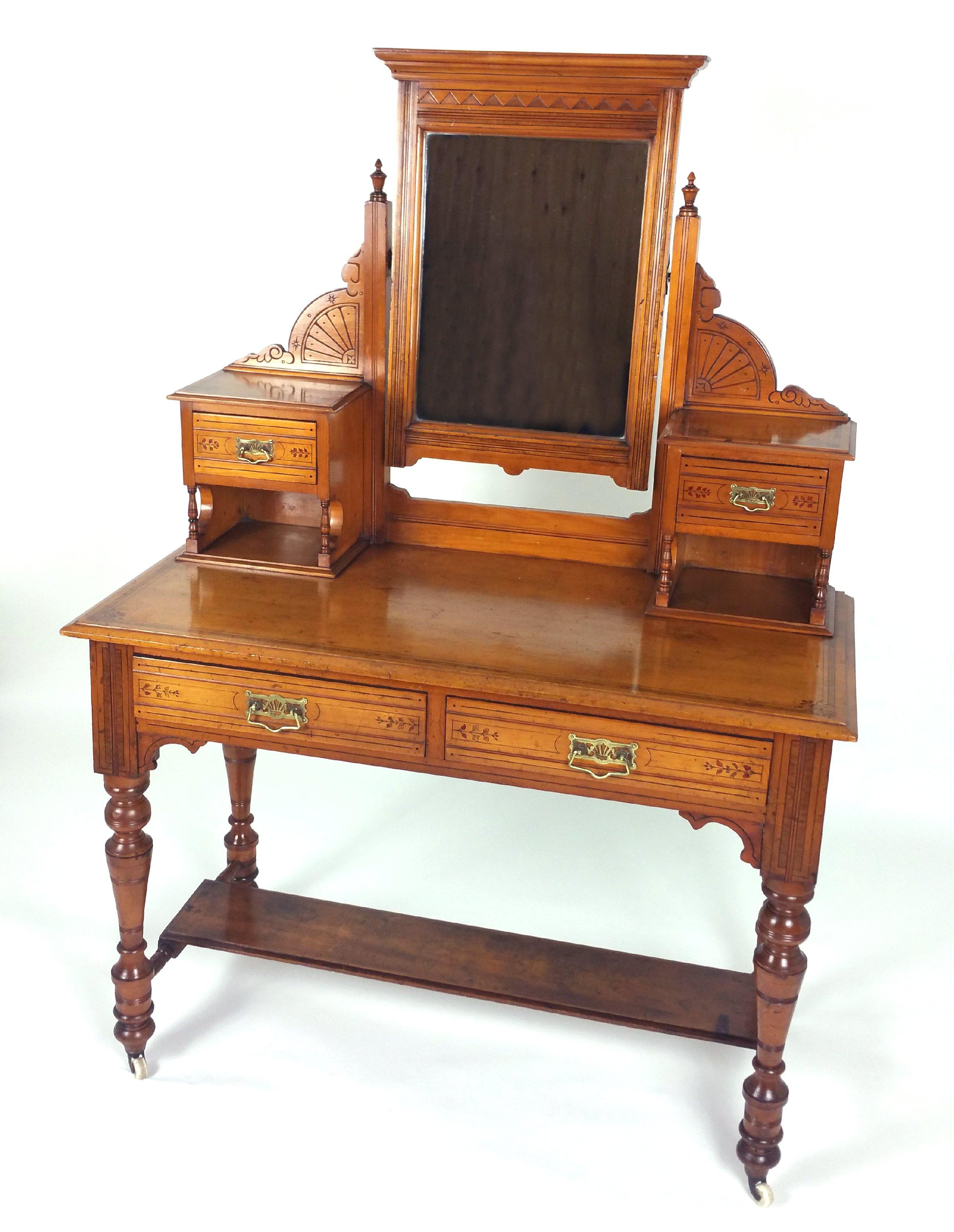 Victorian Satin Walnut Dressing Table For Sale 6