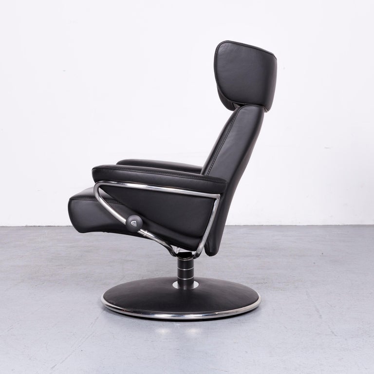 Ekornes Stressless Jazz L Designer Leather Office Chair Black Recliner