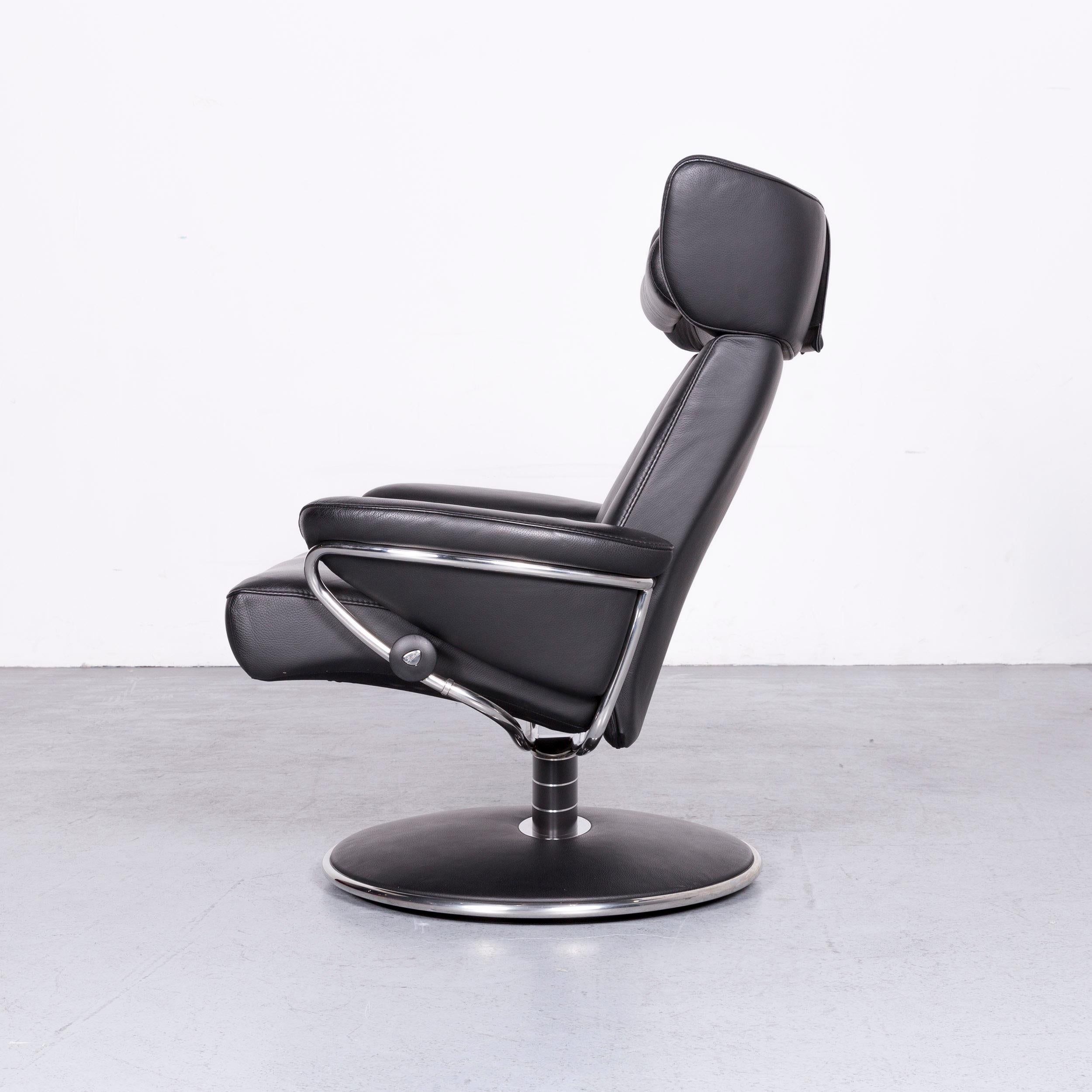 Ekornes Stressless Jazz L Designer Leather Office Chair Black Recliner 4