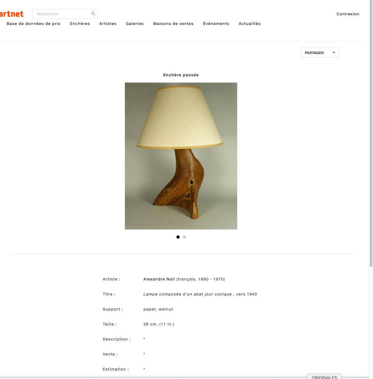 Table Lamp, Brutalist, Abstract Walnut Shape, 1950, Alexandre Noll Style, Brown 7