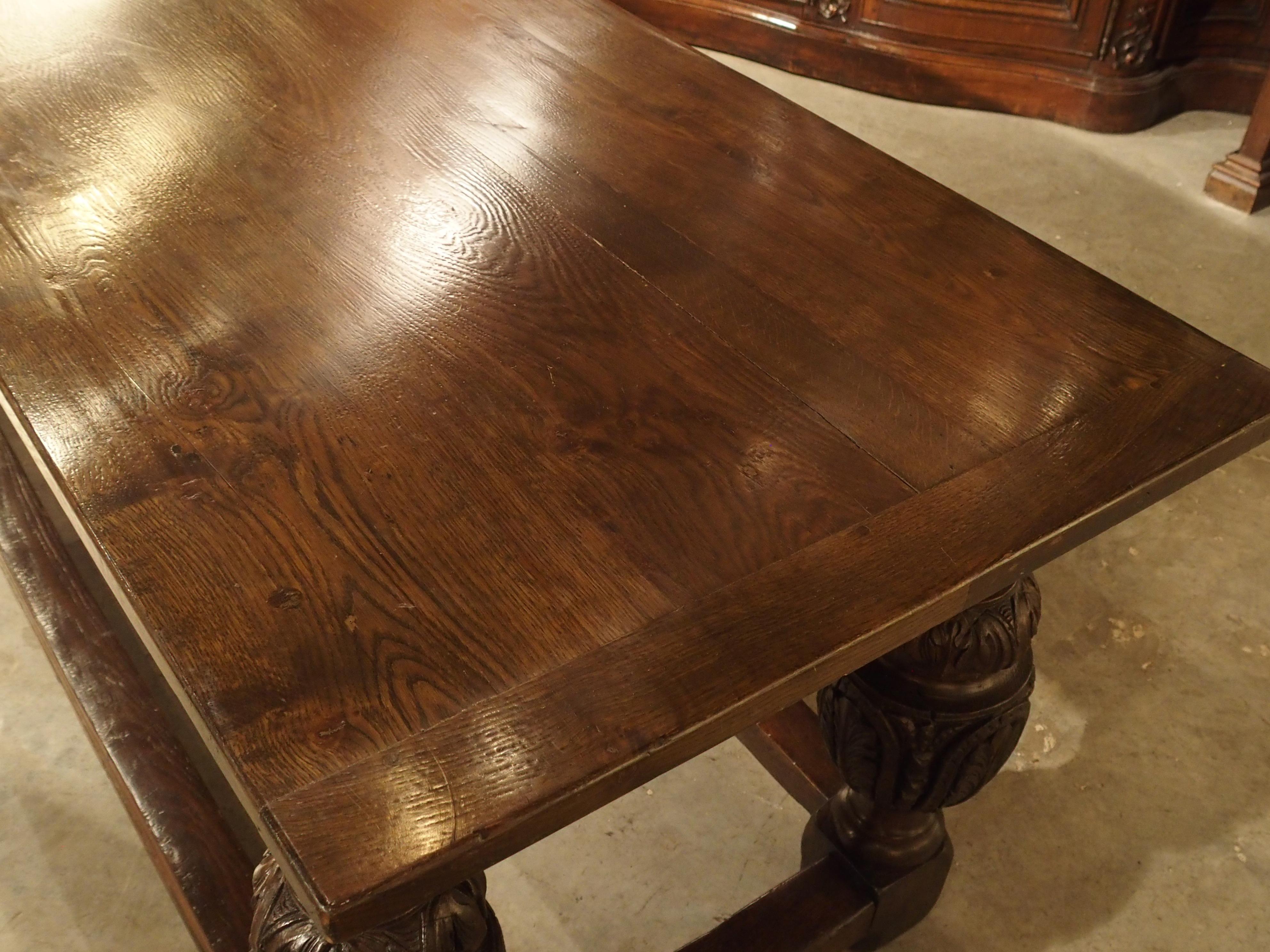 Antique Oak Elizabethan Style Table, England 19th Century 6