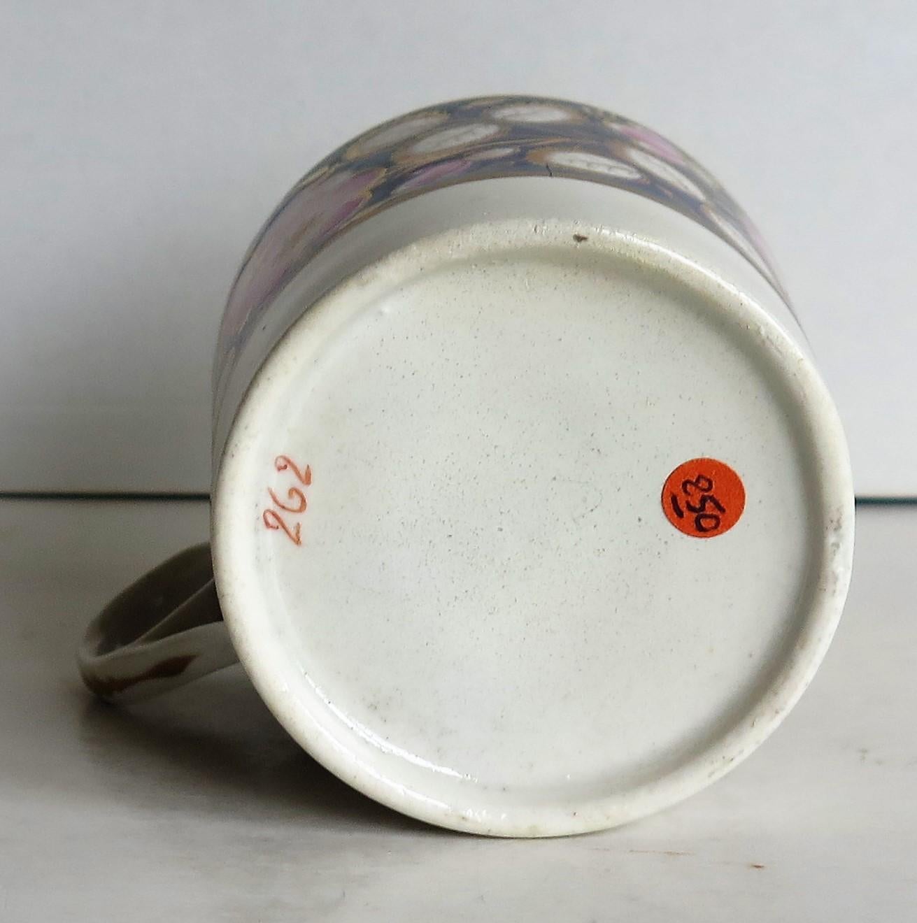Georgian Porcelain Coffee Can by Machin & Baggaley Pattern 262, Circa 1810  For Sale 7