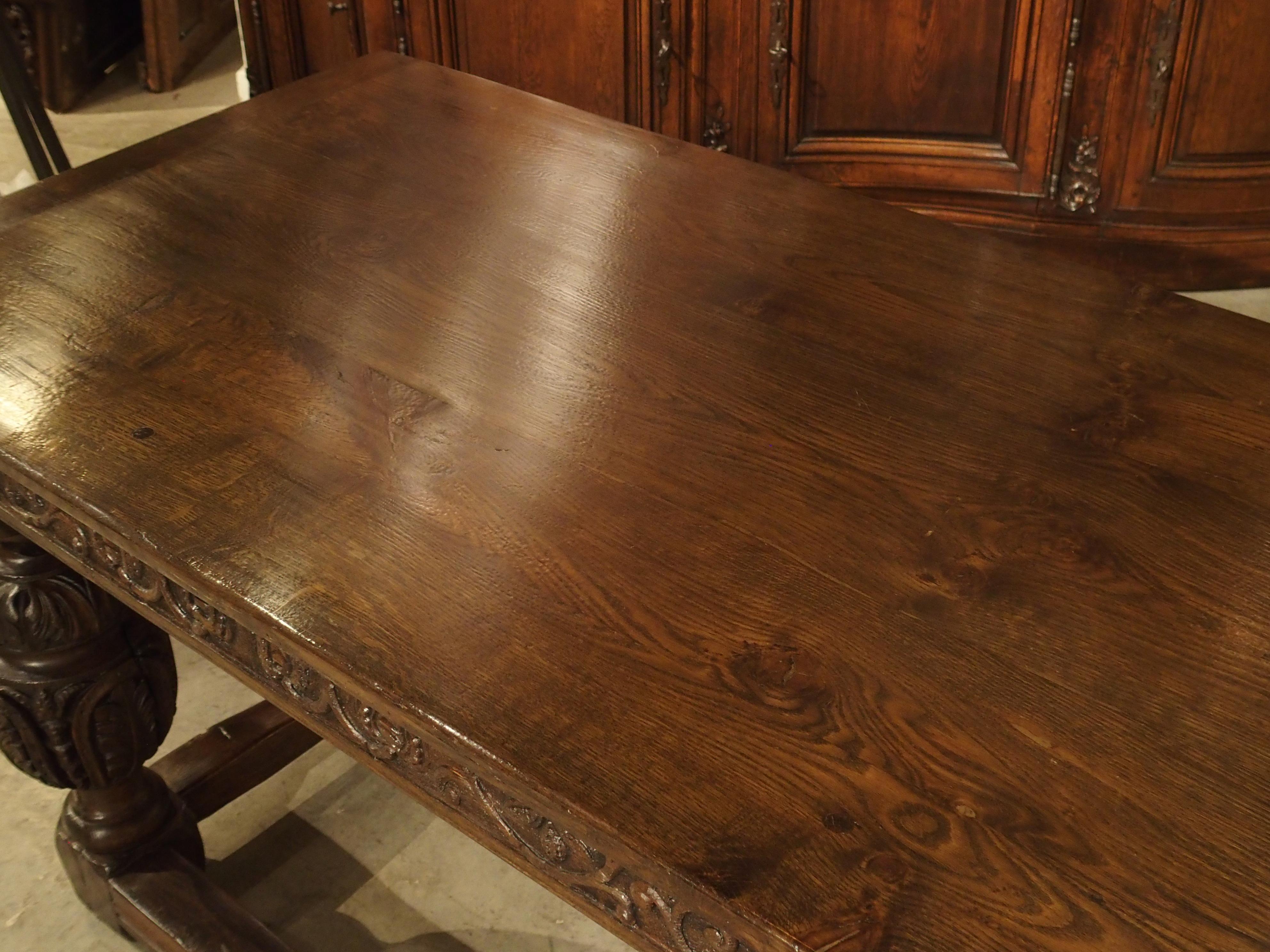 Antique Oak Elizabethan Style Table, England 19th Century 8