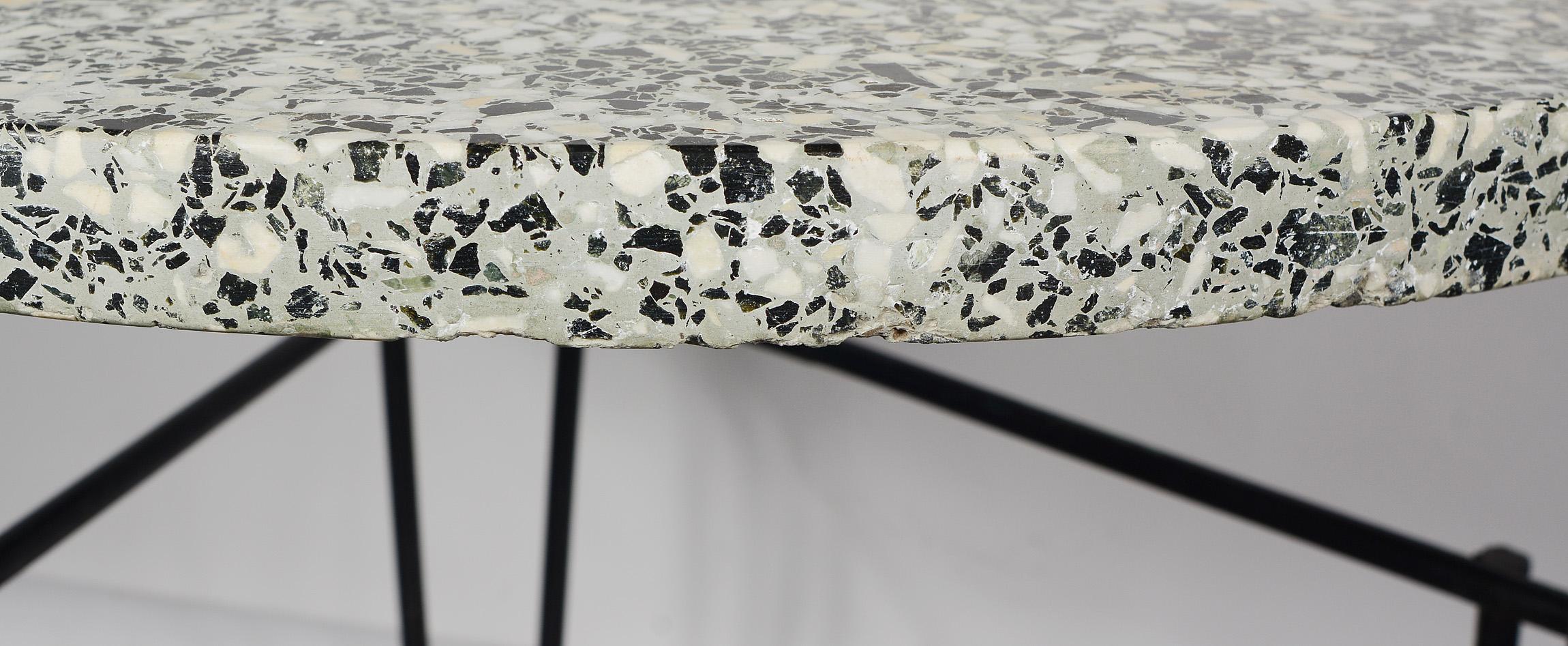 Midcentury Iron and Terrazzo Side Table 8