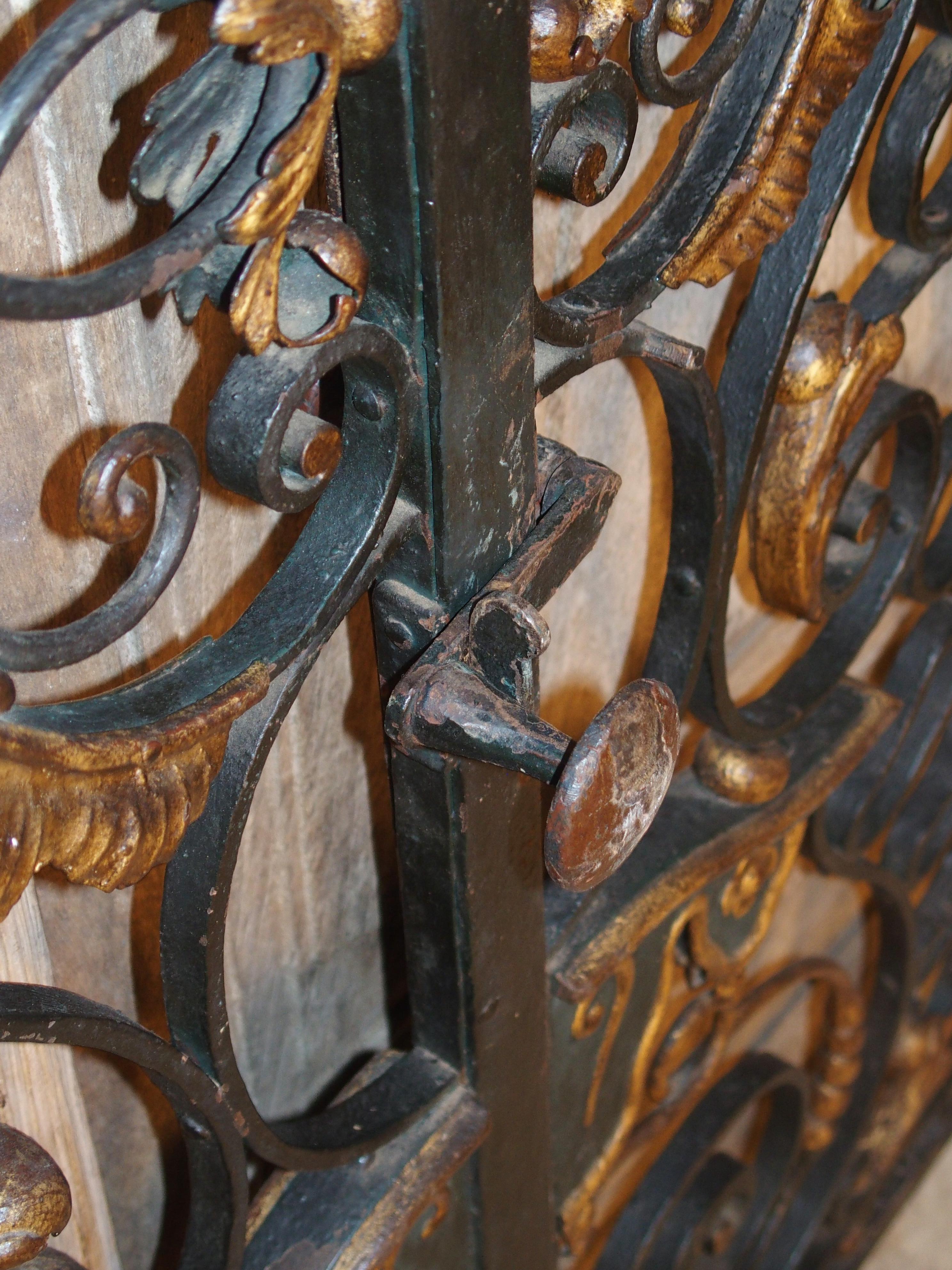 Pair of Early 18th Century Forged and Lacquered Iron Gates from Provence France 10