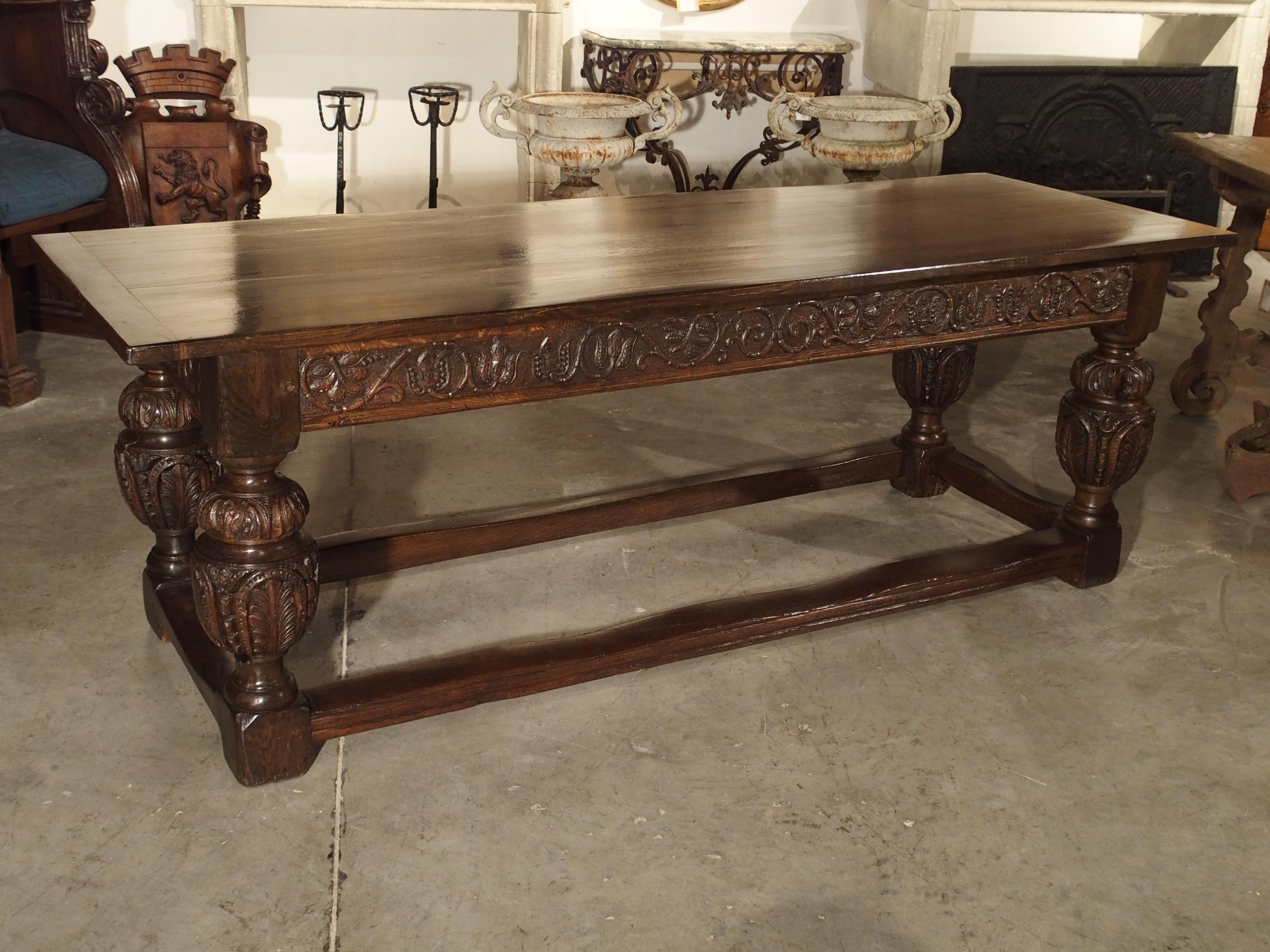 Antique Oak Elizabethan Style Table, England 19th Century 9