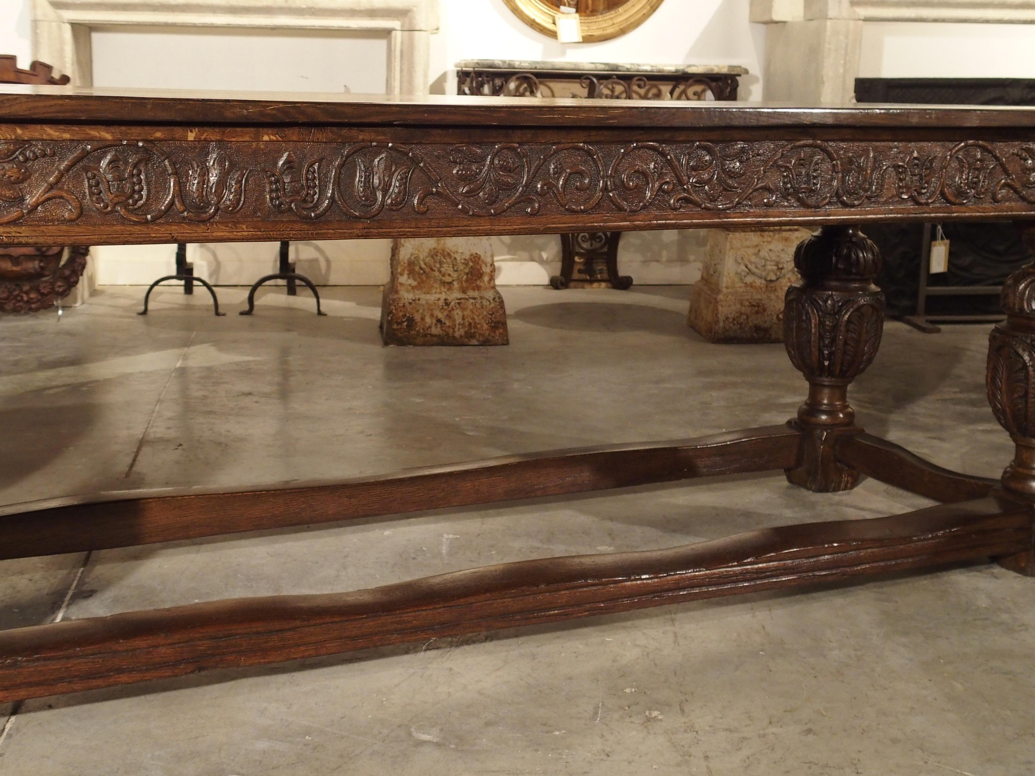 Antique Oak Elizabethan Style Table, England 19th Century 11