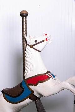 Late 19th Century Wooden Carousel Horse in Fixed Position