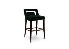 Naj Counter Stool With Matte Finishing And Aged Brass Nails