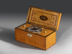 George III 18th Century Satinwood Inlaid Tea Chest
