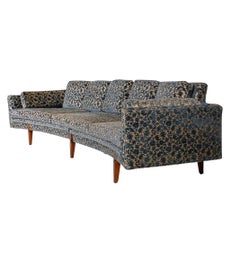 Extra Long Mid-Century Modern Curved Sofa after Edward Wormley for Dunbar