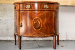 Maitland-Smith Burled Wood Demilune Commode