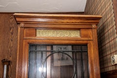 Vintage Working Replica of an Antique Wood and Glass Door Phone Booth