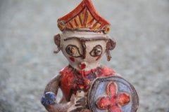 De Simone Ceramic Italian Art Sculpture Sicilian Warrior Multi-Color Midcentury