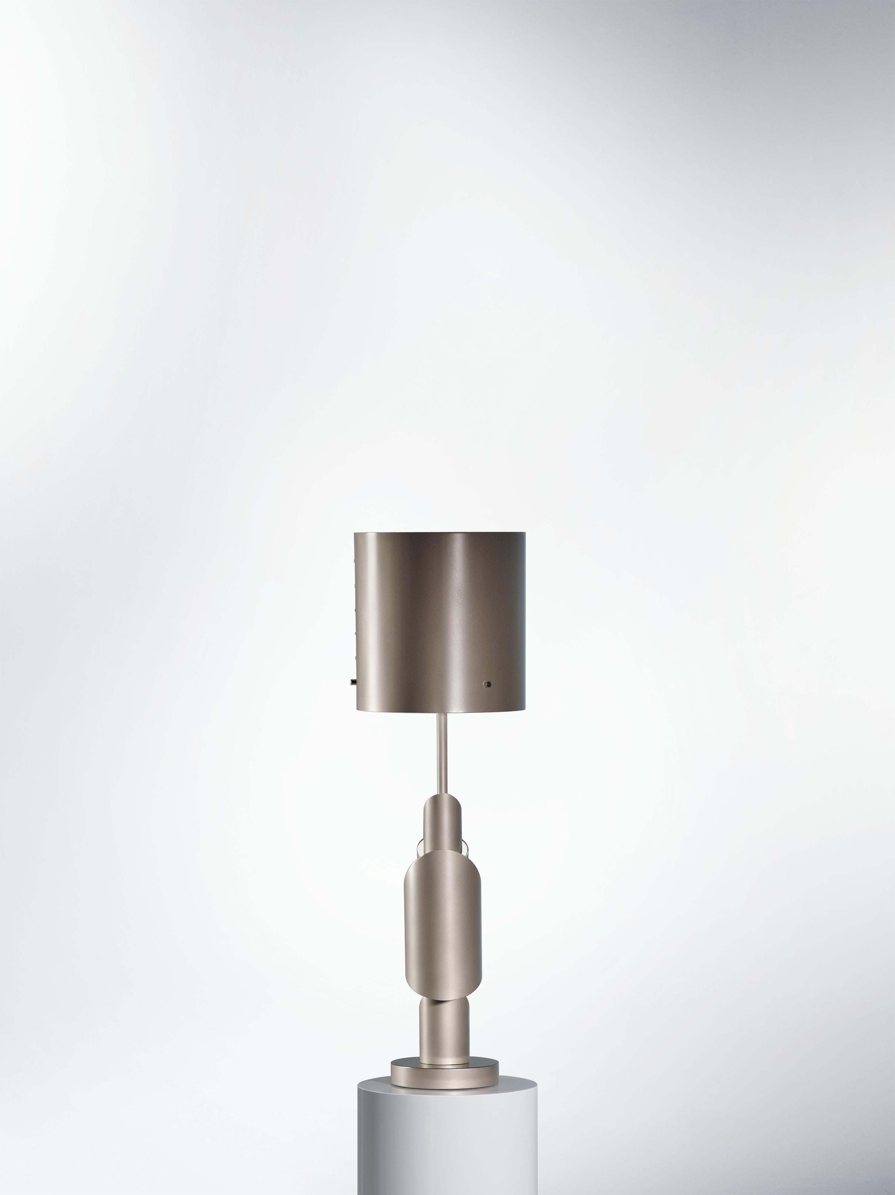 KRS III Table Lamp with Sandblasted and Mirror Polished Nickel Finish (Moderne)