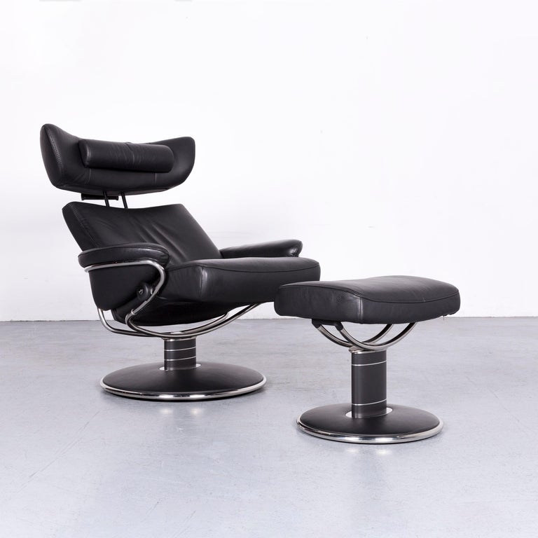 Ekornes Stressless Jazz L Designer Leather Office Chair Black Recliner at  1stDibs