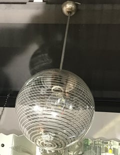 Venini Murano Glass Chrome Plated Brass Chandelier a Light, 1940