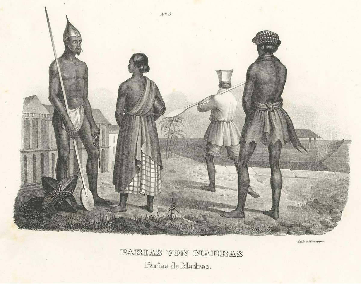 Antique Print of Parias from Madras in India, 1836
