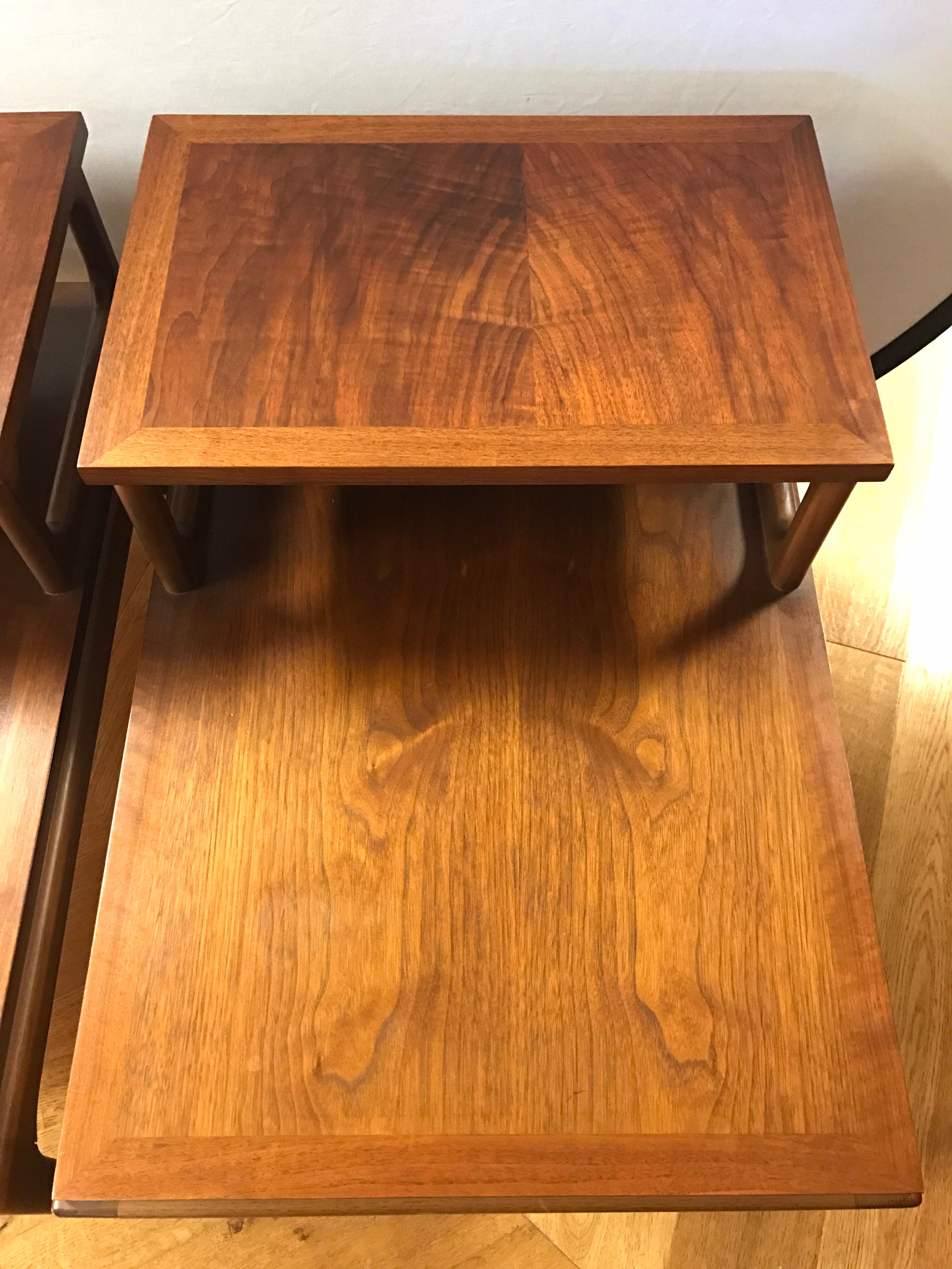 Pair of Lane Altavista end tables. Nightstands with two levels.