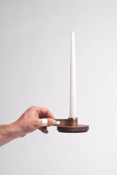 Single Candlestick Holder by Harold in Laminated American Walnut