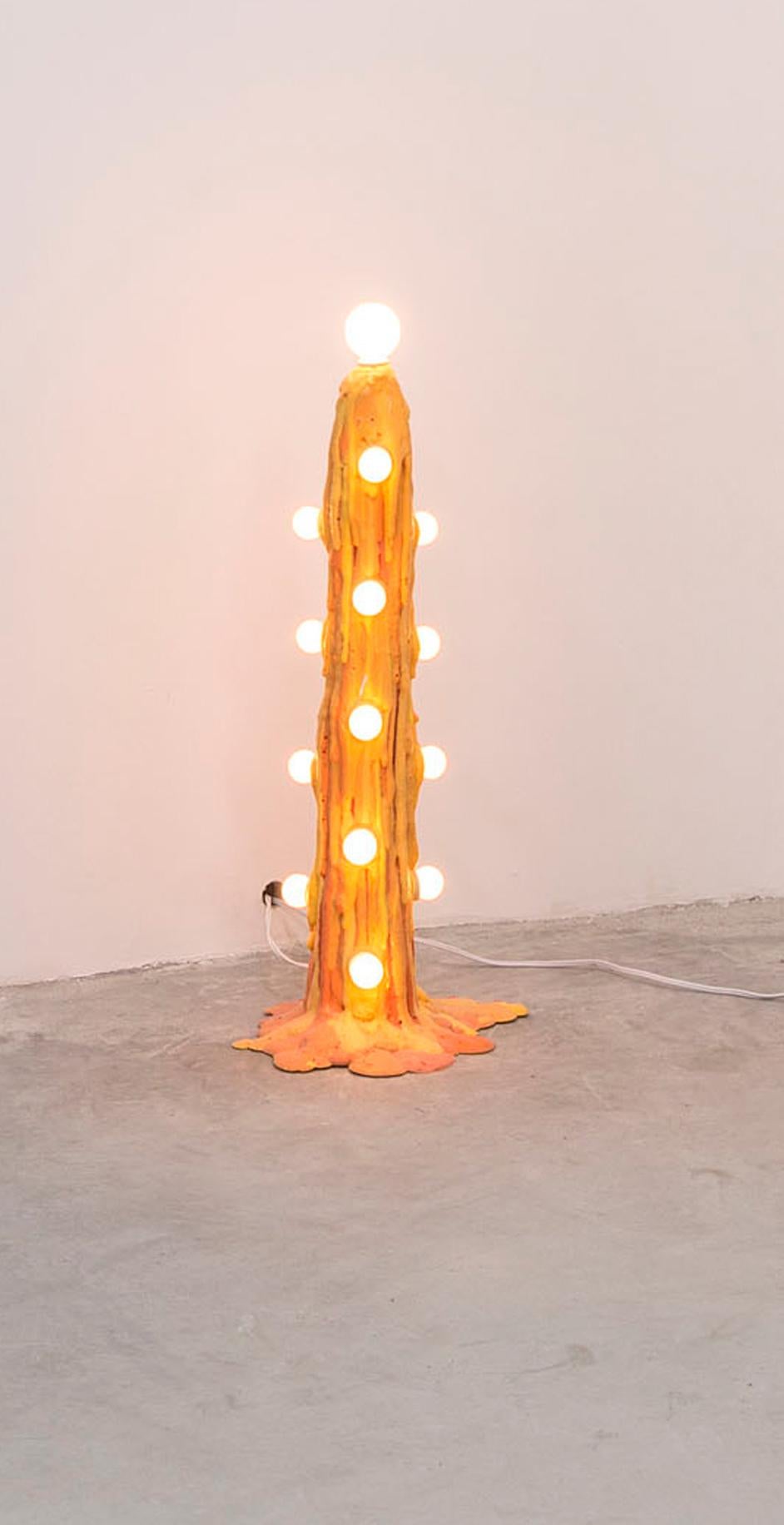 Orange Foam Light was designed by Joseph Algieri for the In Good Company show in 2017. The expandable foam houses 7.5W light bulbs and creates an abstract floor lighting.