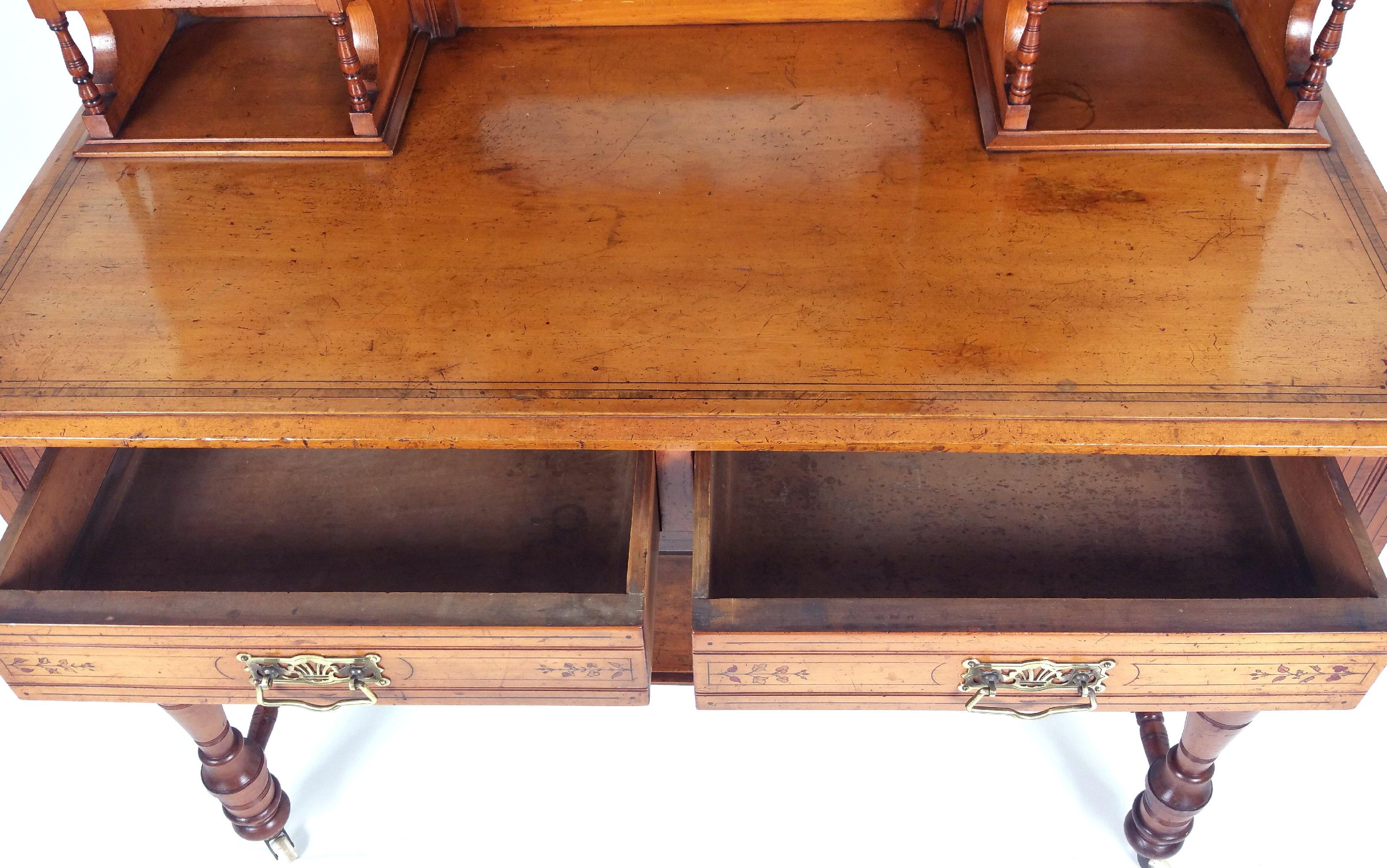 British Victorian Satin Walnut Dressing Table For Sale