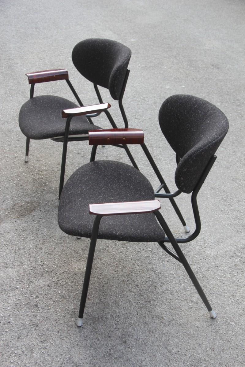 European Mid-Century Modern Chairs Gastone Rinaldi for RIMA Design 1950s Black For Sale